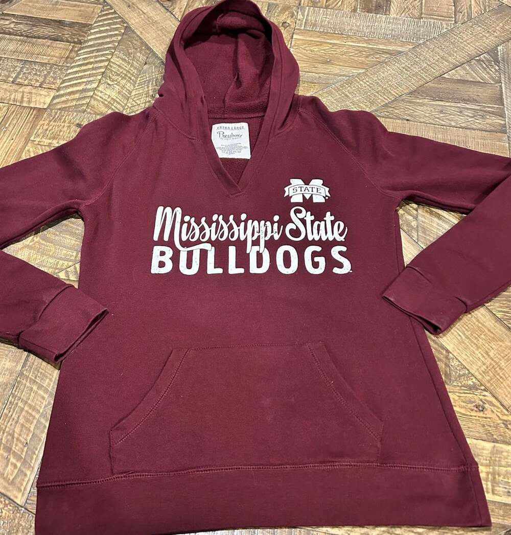 Pressbox Mississippi State Bulldogs Hoodie Size Extra Large Maroon